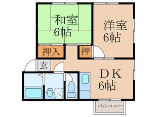 花瀬コーポⅡの物件間取画像